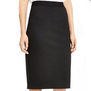 Alfani Womens Black Textured Back Zip Knee Length Straight Pencil Skirt Size 1X